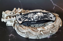 Load image into Gallery viewer, skull and flame pocket knife unique gift
